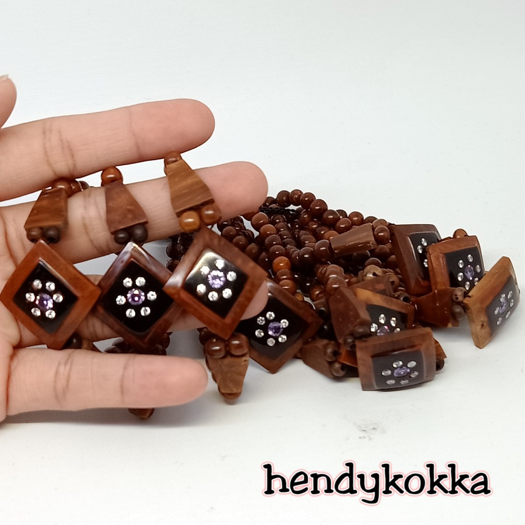 10 pcs gelang kokka kaukah plat mata hereng coklat