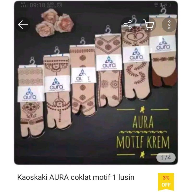 Kaos kaki Jempol AURA motif warna