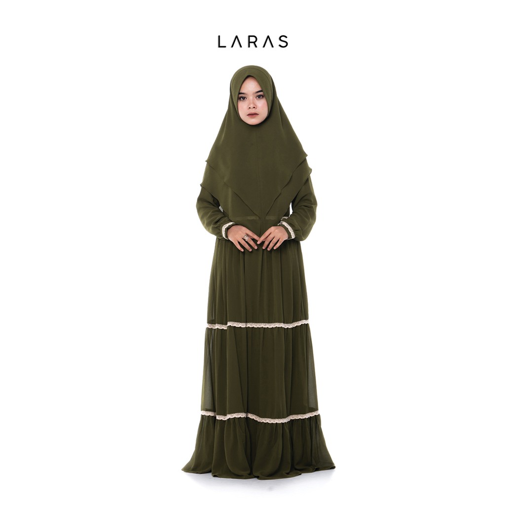 Baju Gamis Dress Ceruty Babydoll Syari Wanita Busui Premium Mewah Warna Hijau Army