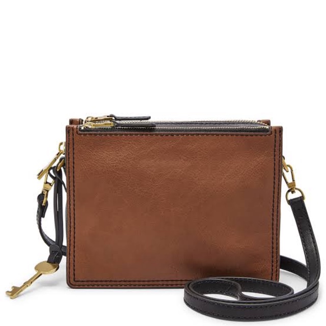 Tas FOSSIL Campbell Crossbody Brown New Original