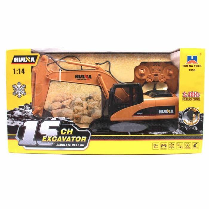 Mobil Remot Huina 1350 Rc Excavator Skala 1:14 15Ch Mainan Remote Control Berkualitas Terbaik