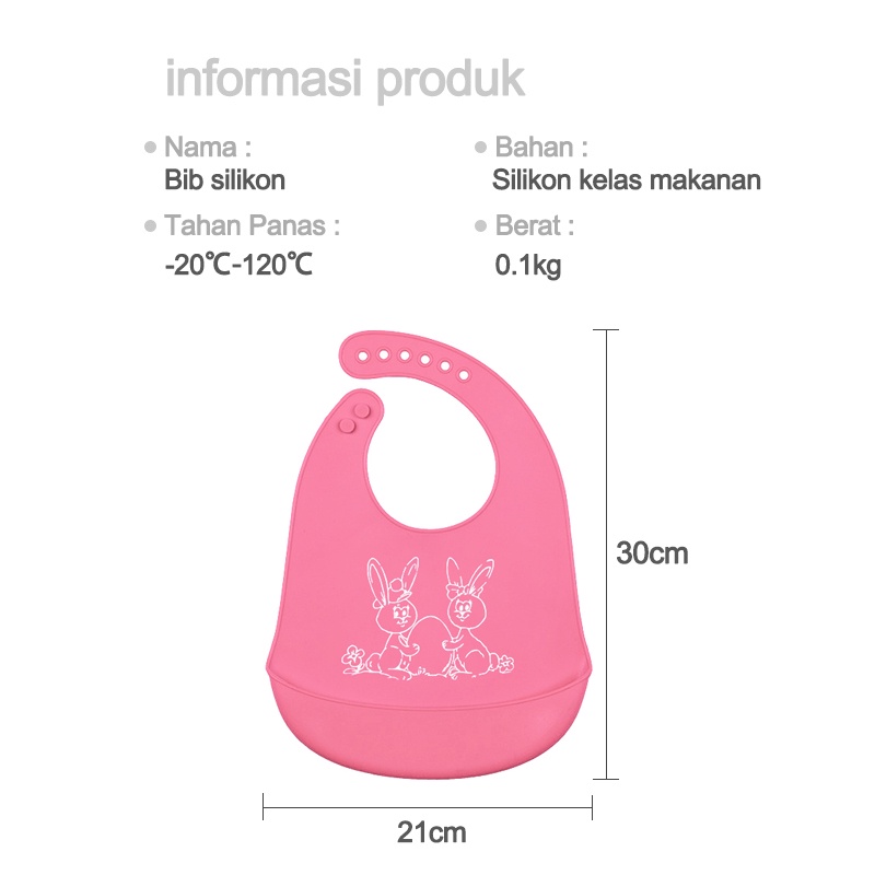 Elemek Makan Bayi BABY BIB SLABER Karet Anak Baby Burb Apron Silicon Bibs L192