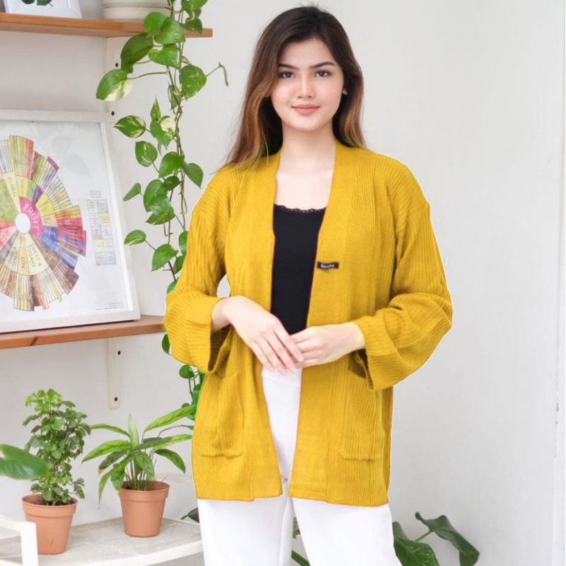 KARDIGAN TITAN SAKU//BAJU WANITA//RAJUT PREMIUM OUTERWEAR