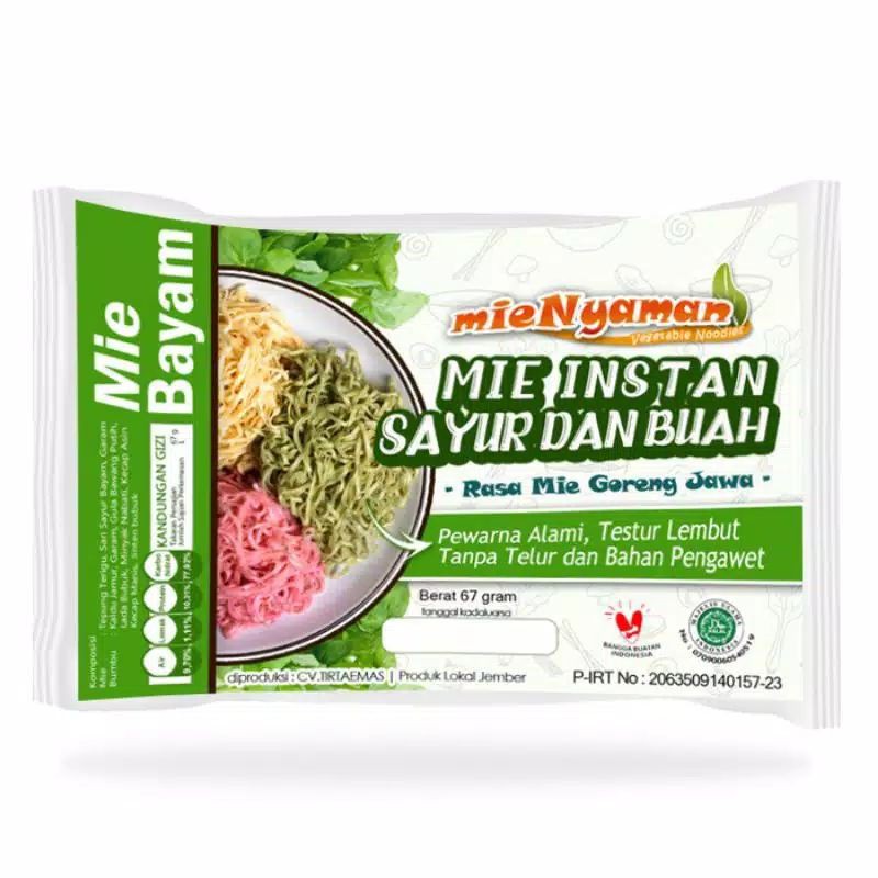 

Mie sayur bayam goreng jawa 67gram