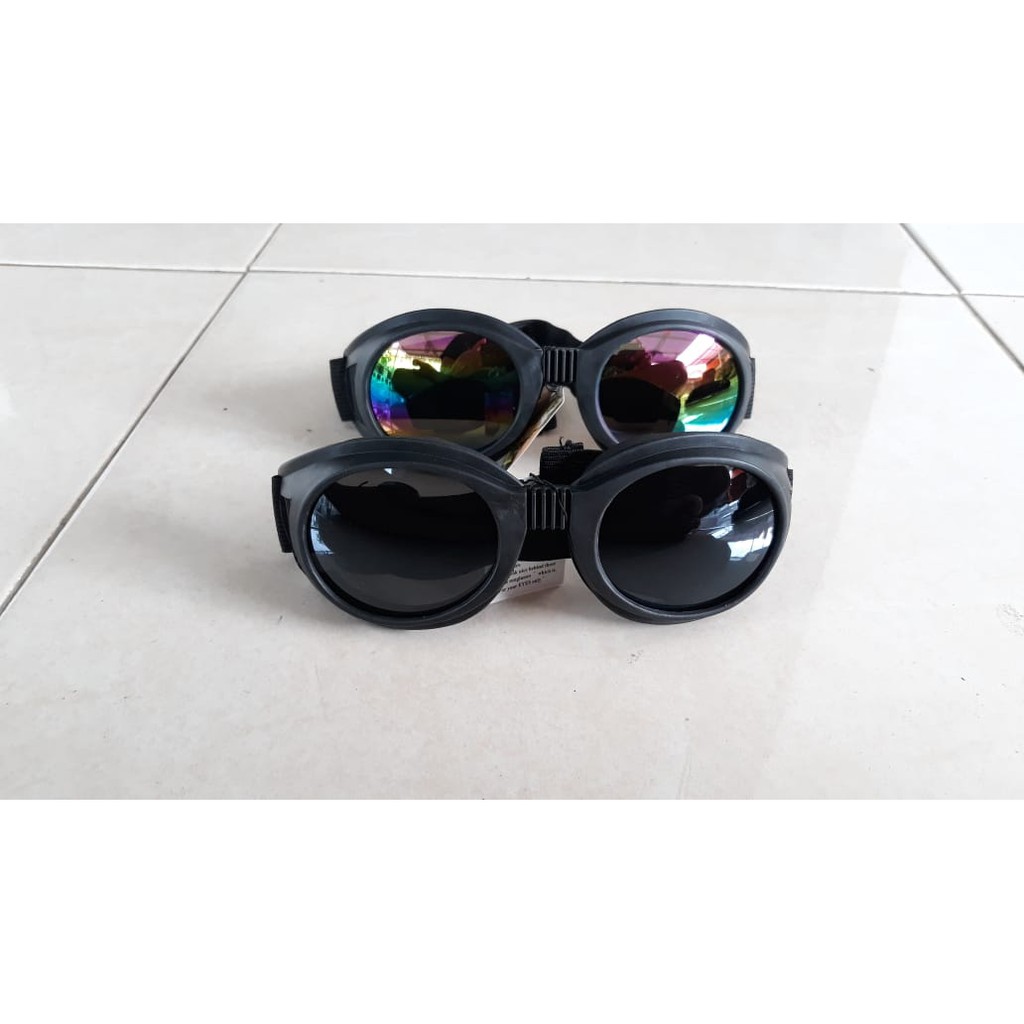 Aksesoris Helm Jadul Kacamata Retro Klasik Model Chips Perang Dunia Nazi Smoke Gelap Atau Pelangi