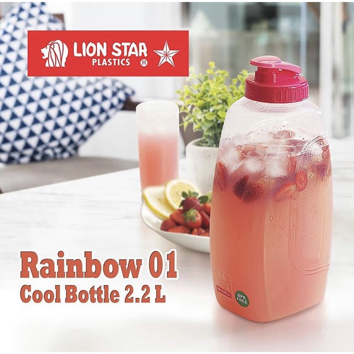 Rainbow Cooler 2.2Liter J-8 Lion Star Botol Air Minum Dingin Kulkas Jumbo Cooler BPA FREE Murah