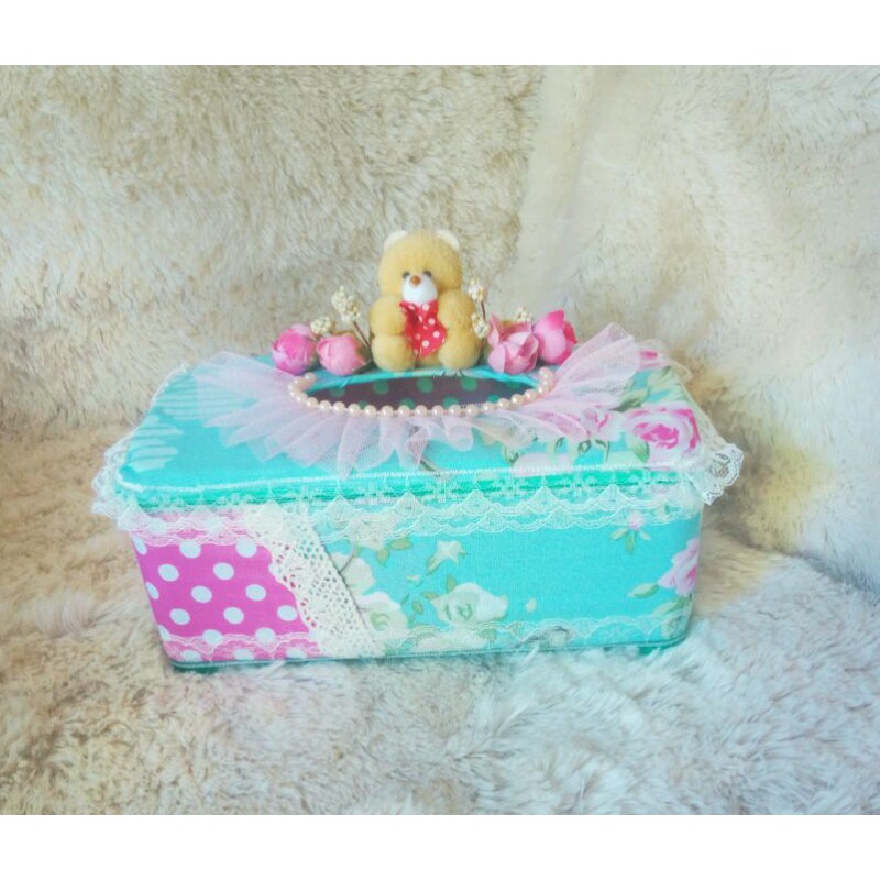 toples 800ml set lebaran isi 4toples + kotak tisu shabby