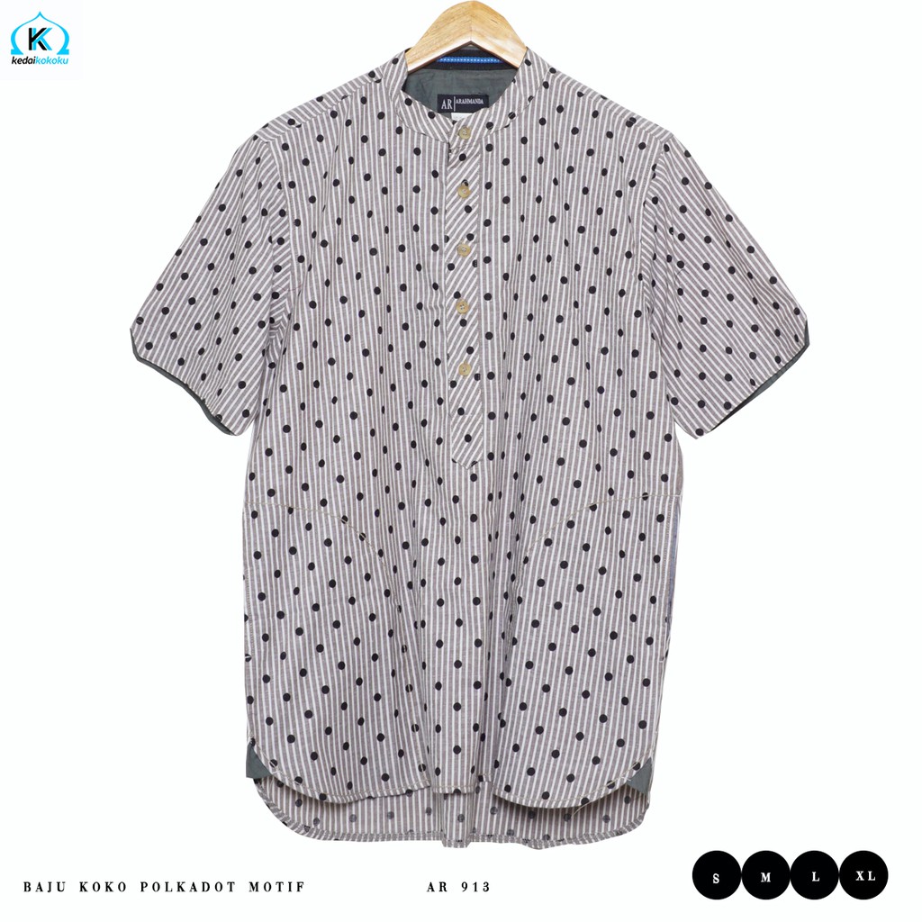 BAJU KOKO MODERN MOTIF POLKADOT | Shopee Indonesia