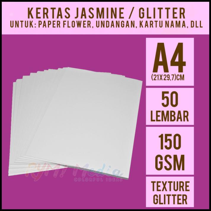 

Khoiri.Olshop | Jasmine Putih 150 Gsm A4 Isi 50 / Kertas Glitter Paper Flower 150 Gram