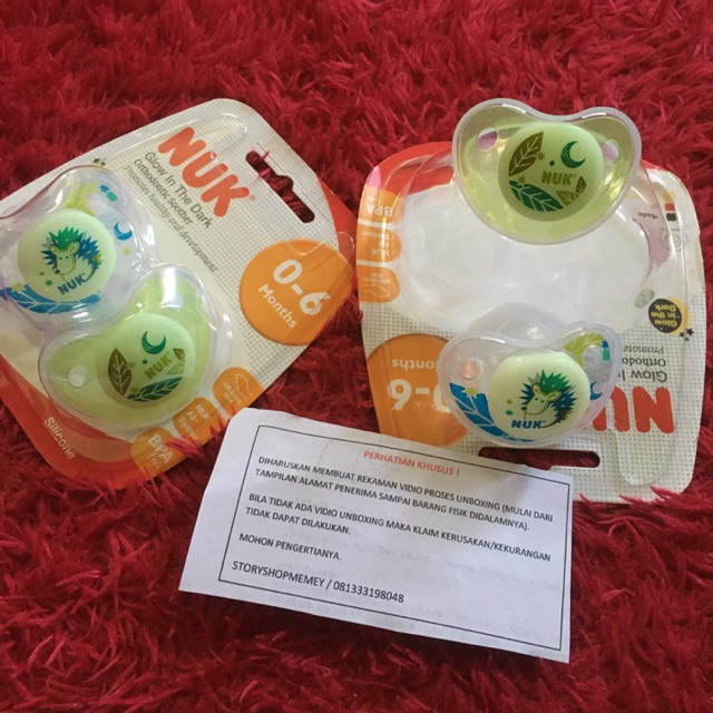 EMPENG BAYI NEWBORN NUK Glow in the dark