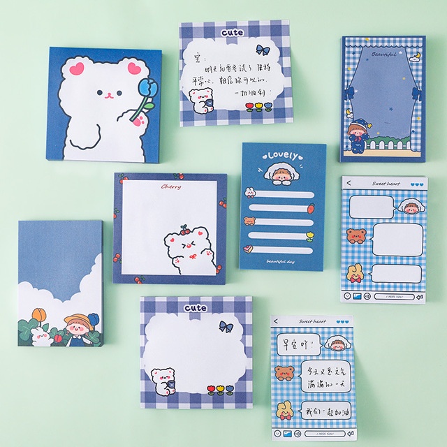 Cute Bear Sticky Note Notepad Dapat Merobek dan Menempel Stiker Pesan Kertas Catatan untuk Siswa