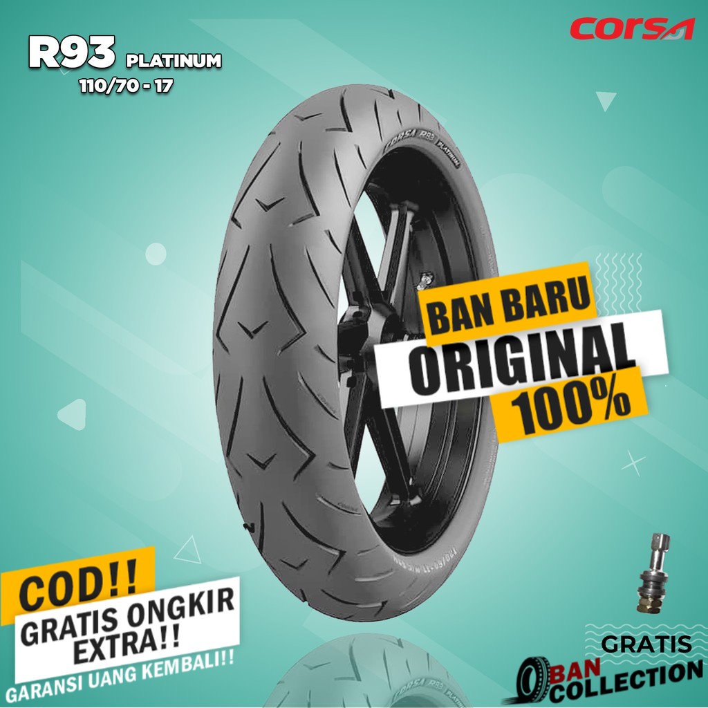 Ban Motor MOGE (Motor Batangan) // CORSA R93 110/70 Ring 17 Tubeless ban motor tubles ring 17