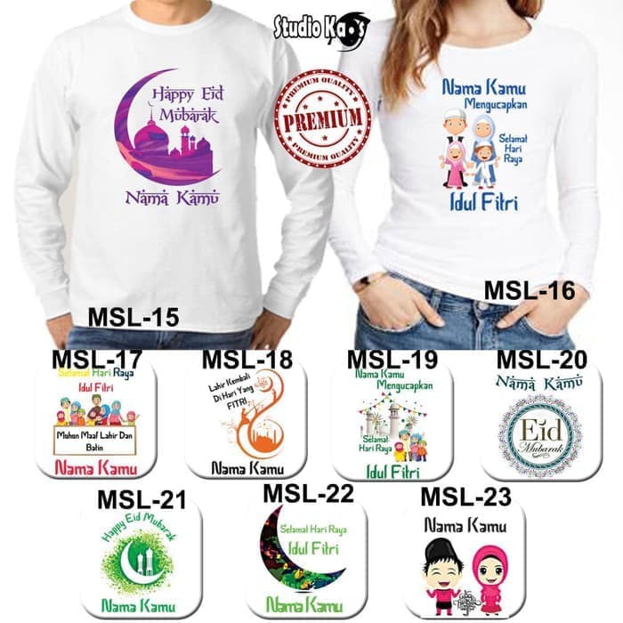 Baju/Kaos Dewasa Pria/Wanita/Unisex Muslim Lengan Panjang - Putih- S