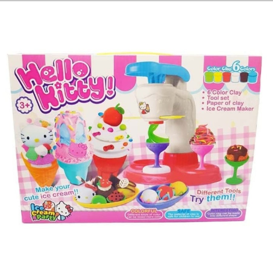 Mainan Lilin Mesin Pembuat Ice Cream - Ice Cream Machine Dough Fun