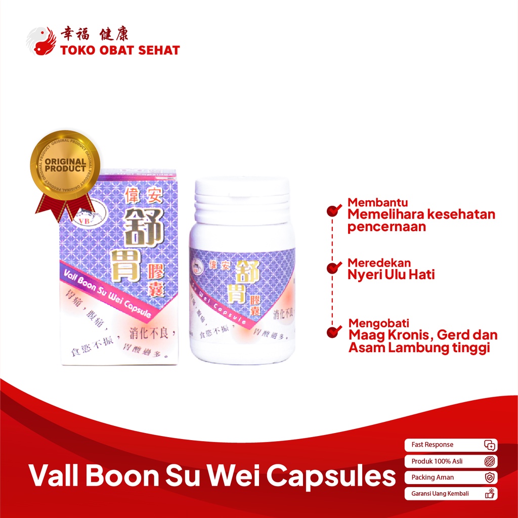 VALL BOON SU WEI CAPSULE obat maag kronis - asam lambung - gastritis herbal