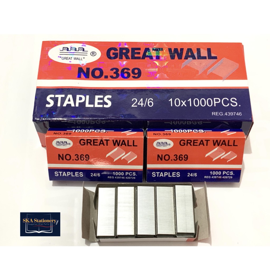 

ADZIM SHOP | Refill/Isi Staples Greatwall no 369 ORI (Pak)