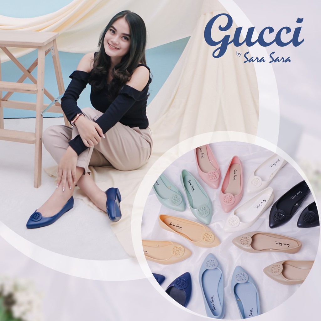SARA SARA GUCCI Sepatu kerja flat sepatu jelly teplek wanita aman nyaman dan bergaya