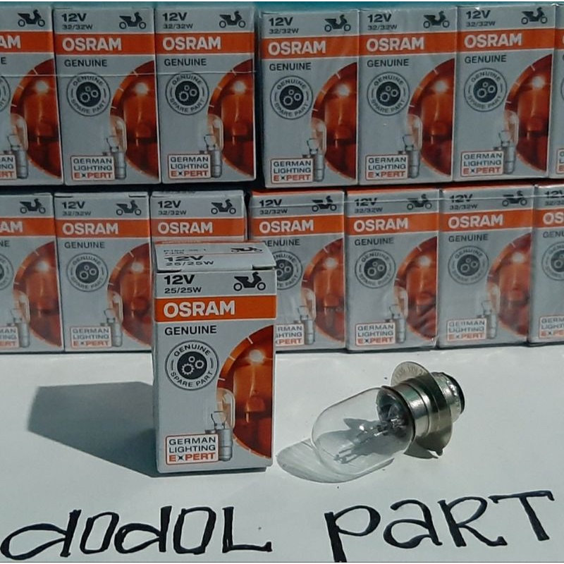 Bohlam Bolam Lampu Pijar Depan Motor 12V Volt 25/25W 32/32W Osram Pijar H6/M5
