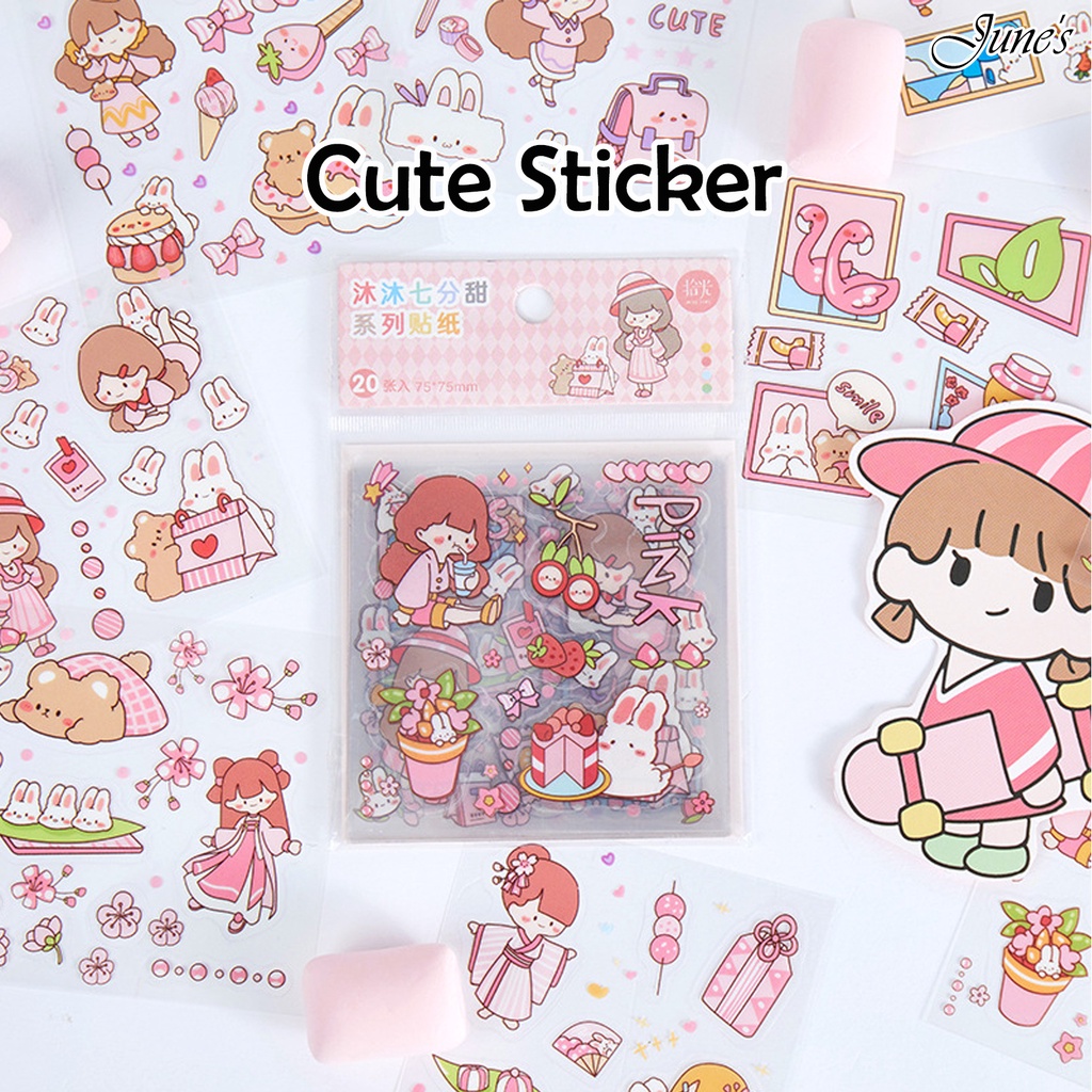 

Sticker Aesthetic Deco PET Girls Scrapbooks Diary Tumbler DIY Anti Air Cute Cartoon