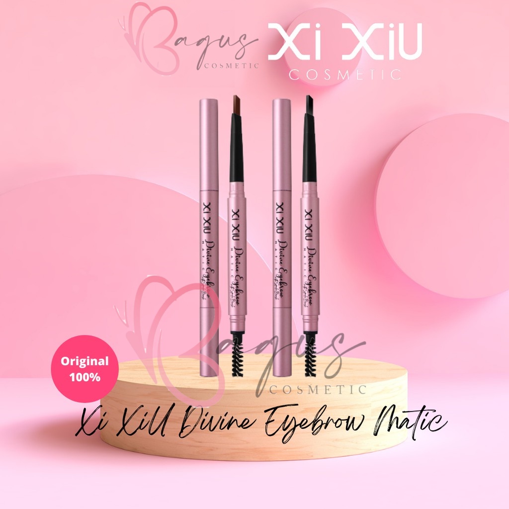 ⭐BAGUS⭐ XI XIU Divine EYEBROW Matic With Spoolic Brush Black | Brown |  Pensil Alis Waterproof Hitam Coklat