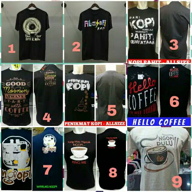 Kaos Keren Coffee Lovers Murah Penikmat Kopi Pahit Baju Distro-pakaian pria dan wanita, kaos anime