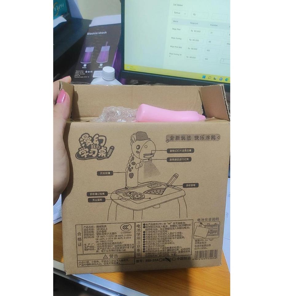 

(SIAP KIRIM!) Meja belajar anak gambar proyektor edukasi anak jerapah besar