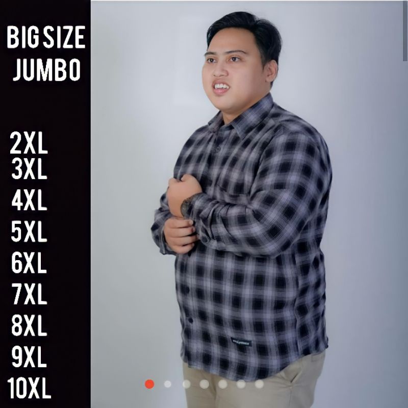 KEMEJA JUMBO BIG SIZE 2XL 3XL 4XL LENGAN PANJANG FLANNEL OVERSIZE BESTSELLER MOTIP KOTAK KOTAK TERPOPULER KEMEJA OVERSIZE XXL XXXL XXXXL ATASAN JUMBO