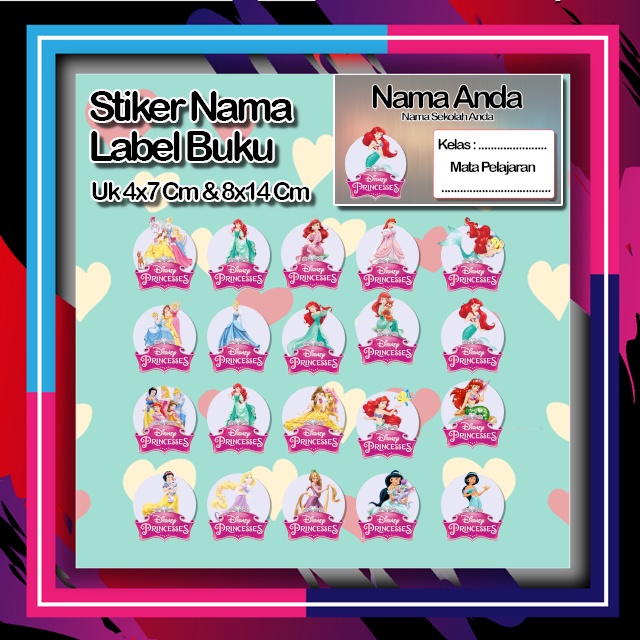 

Stiker Princes Princess Putri duyung cantik animasi kartun karater anime Karakter Lucu Custom Lebel Nama cromo murah 20 Varian berbeda Octane Pelajaran sekolah No 7