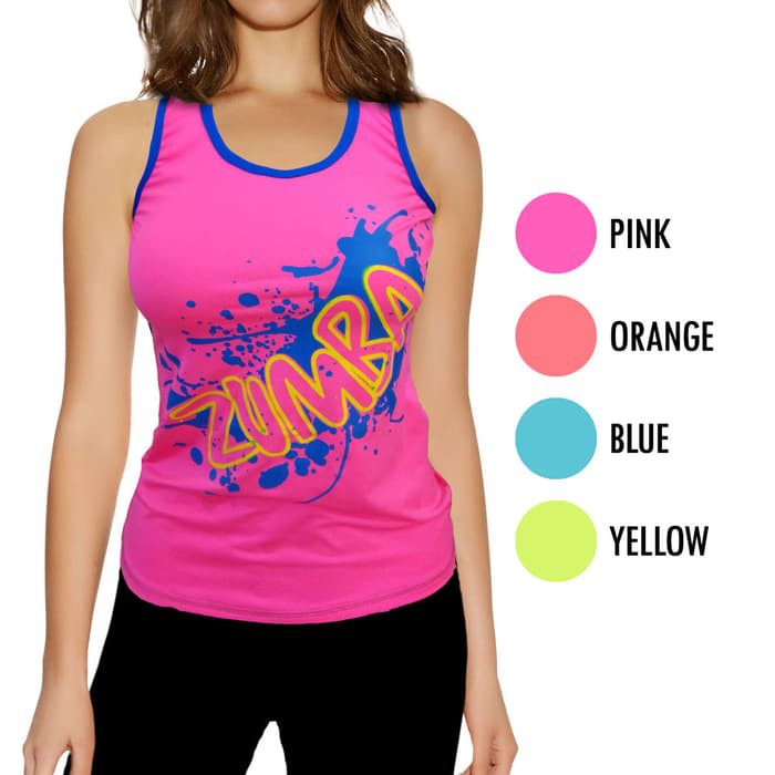 Terlaris Tanktop Senam Zumba Buy 1 shirt free 1 legging sport 7/8 jumbo - Kuning