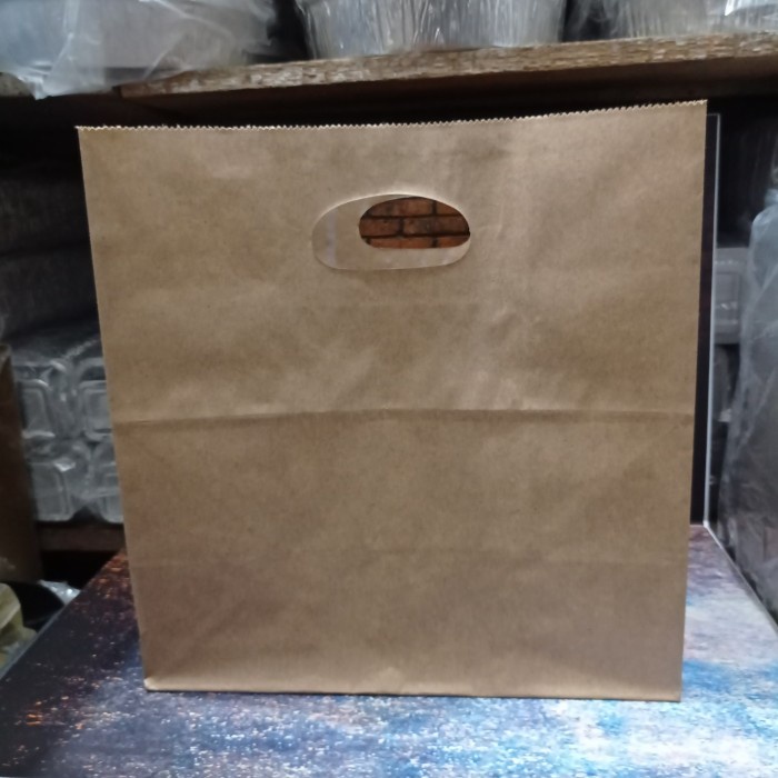 

(TERLARIS) paperbag tanpa tali/pegangan oval