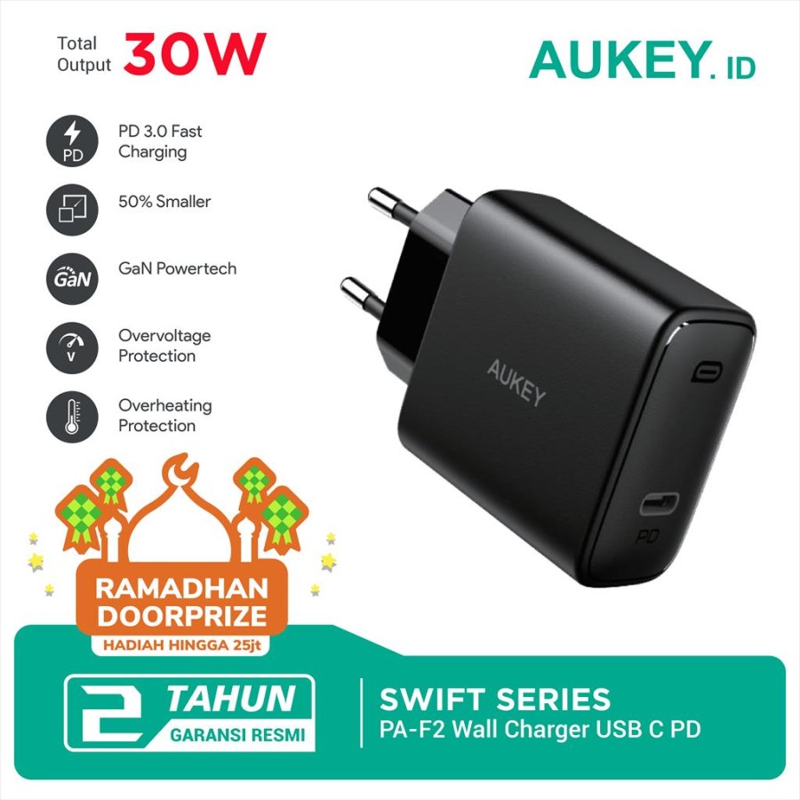 Charger Aukey PA-F2 Swift Series 30W PD Charger - 500481