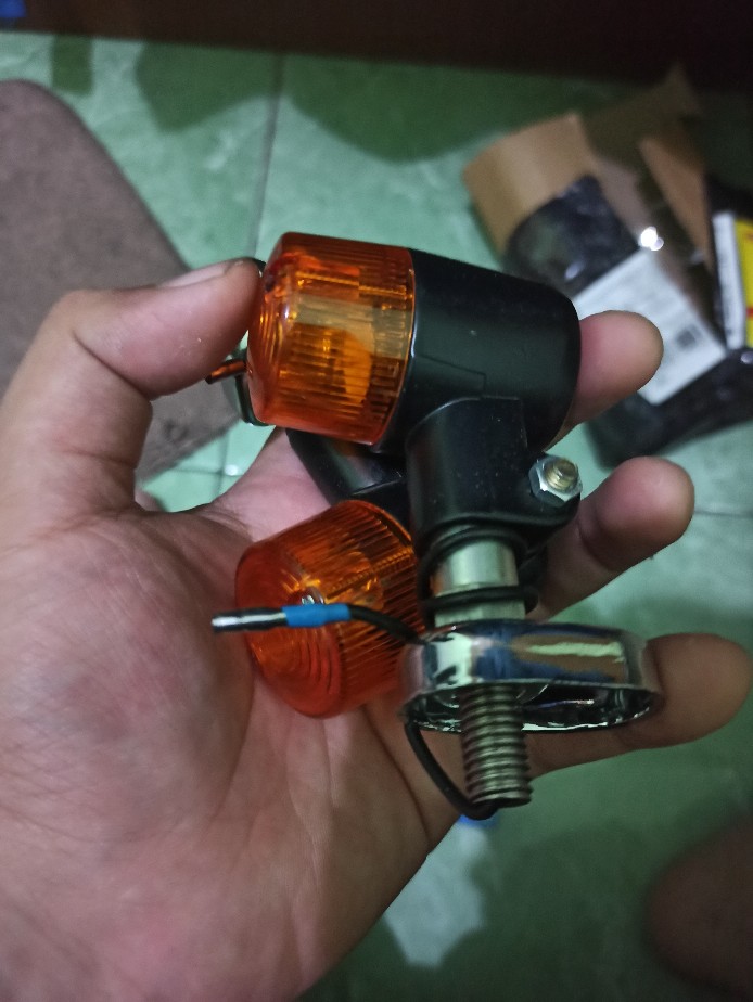 Lampu Sen Palu Reting Palu Bulat Bulat Crome Doble Kaca Universal