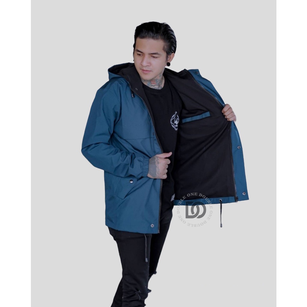 DOUBLE ONE - Jaket Hoodie Pria Outdoor Taslan Original The Bojiel / Jaket Parka Parasut / Jaket Hoodie Waterproof Tosca