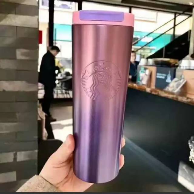 Tumbler Starbucks Termos Thermos Botol Minum Stainless Tumbler Siren Troy Starbucks Hitam Black