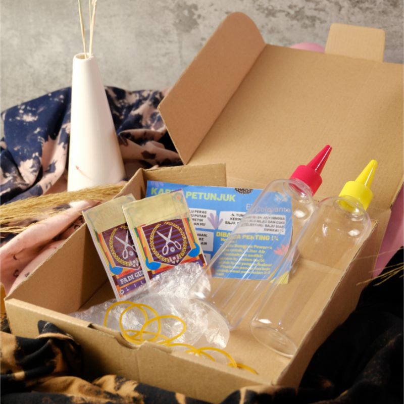 Tie Dye Starter Kit Pack (No Kaos) Baju Tie Dye Kit Pack Pewarna