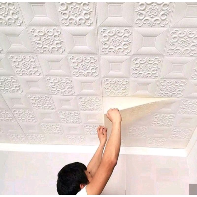 WALLPAPER 3D MOTIF BATIK CLASIC 70X70CM TEBAL 3MM-1