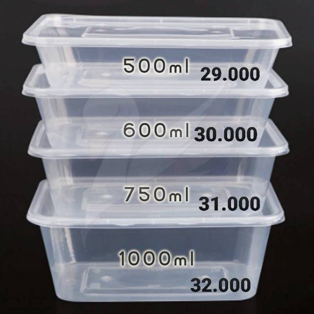 Jual Thinwall Thin Wall Kotak Murah Box Kotak Plastik Kotak Makan 500ml650ml750ml1000ml 2471