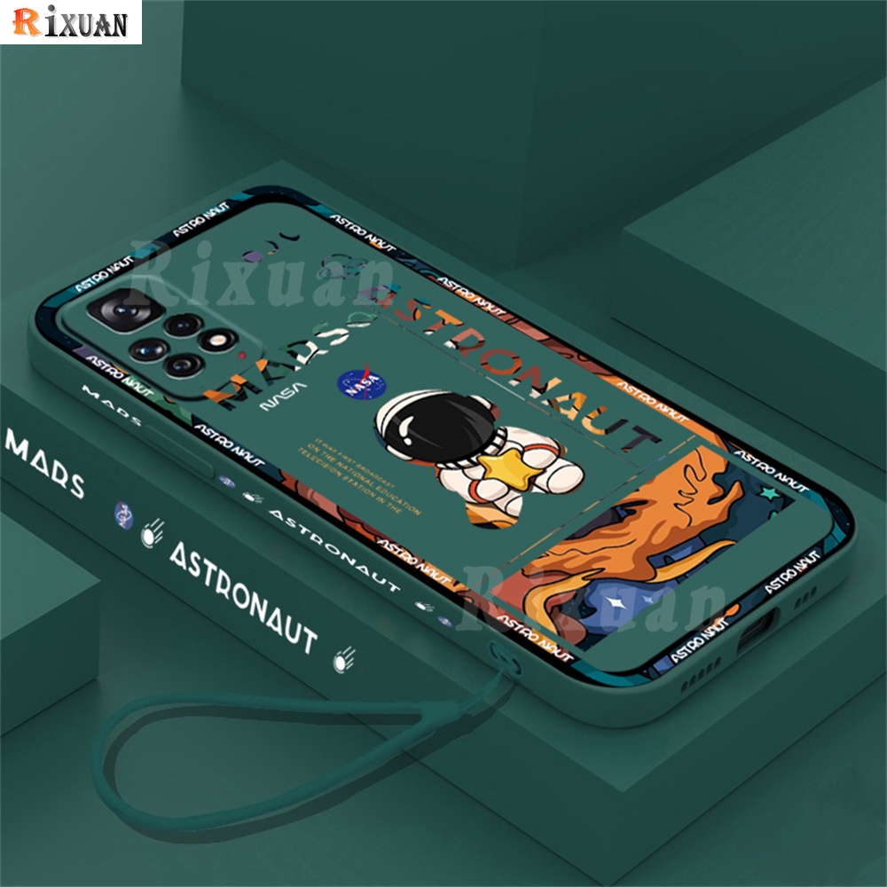 XIAOMI Casing Soft Case Karet Motif Astronot Untuk Redmi Note 11 Pro / Note 11s / 10C / 10 / 9T / Note 10S /Note 10 pro / 9s / 8 / Poco M3 / X3 Pro / X3 NFC