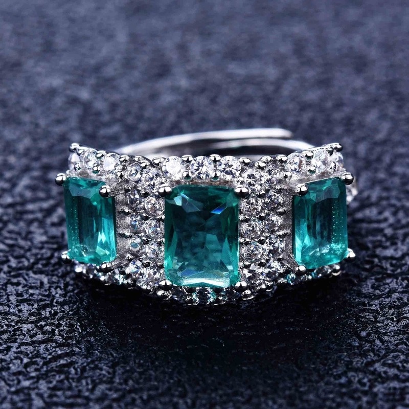 New Luxury Moissanite Colorful Crystals Ring