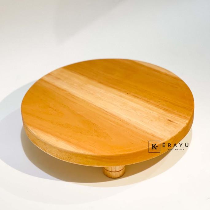 Talenan Kayu Bulat / Talenan Kaki / Props Foto Makanan / Wooden Tray