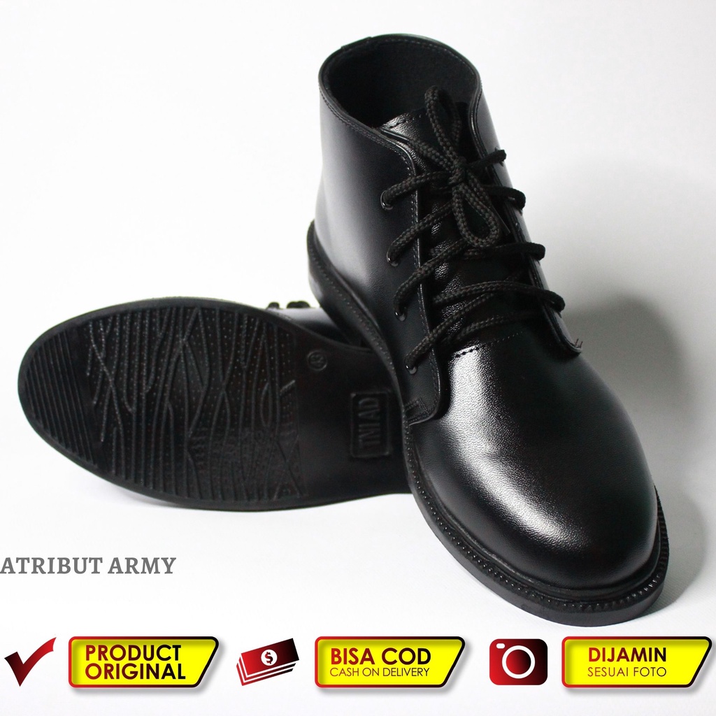 Sepatu PDH DOFF KILAP Satpam TNI Security Sepatu Kerja Dinas Tali Pria Polisi Tanpa Resliting Sepatu Kantoran