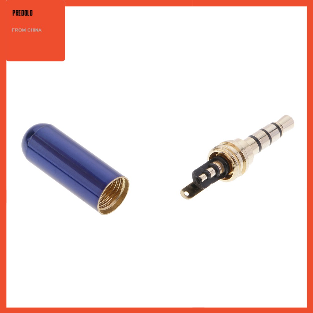 Konektor Solder A / V Plug Male 3.5mm 1 / 8 '' Trrs 4 Pole Warna Hitam