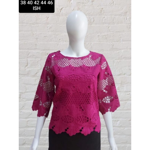 ATASAN BLOUSE BRUKAT KATUN PINK BOUTIQUE WANITA PREMIUM MADE IN THAILAND