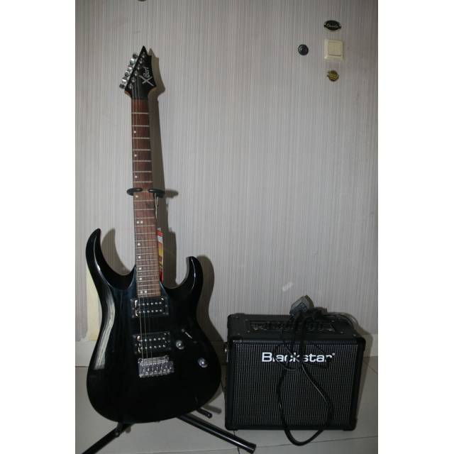 gitar  elektrik xcort X2 dan ampli