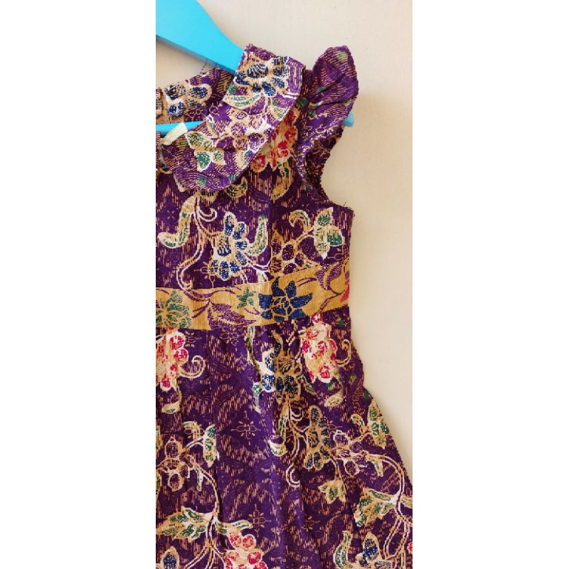 Pakaian batik anak baju batik rok batik anak dress Batik Anak ungu