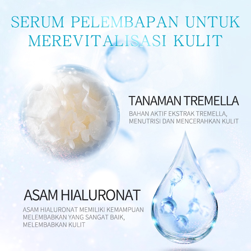 LAIKOU Hyaluronic Acid Serum Wajah Mengurangi Keriput Garis Halus Esensi Perbaikan Kelembapan  30 Ml