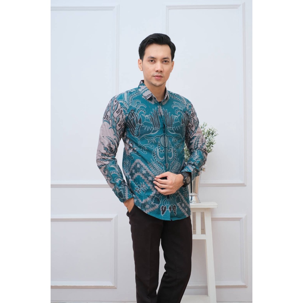 Batik Solo pria modern slimfit Baju Batik Pria premium Lengan Panjang slim fit baju batik Slimfit baju seragam batik KERTOJOYO KJ015 kemeja batik pria lengan panjang full furing baju batik alisan pria slim fit pria batik pria premium prabuseno laskala