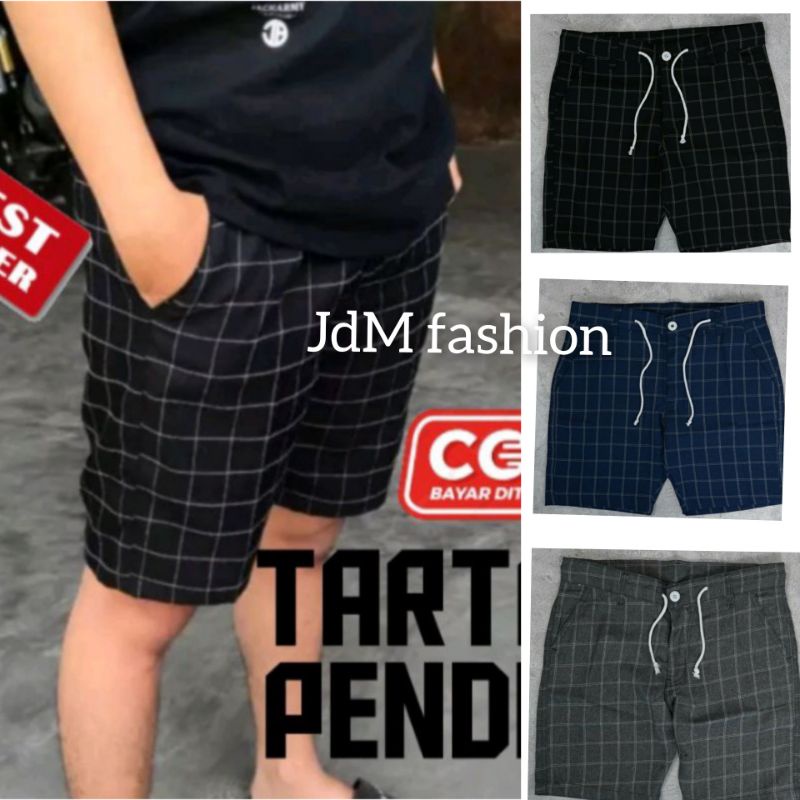 CELANA PENDEK TARTAN KOTAK KOTAK pria cowok lakilaki murah