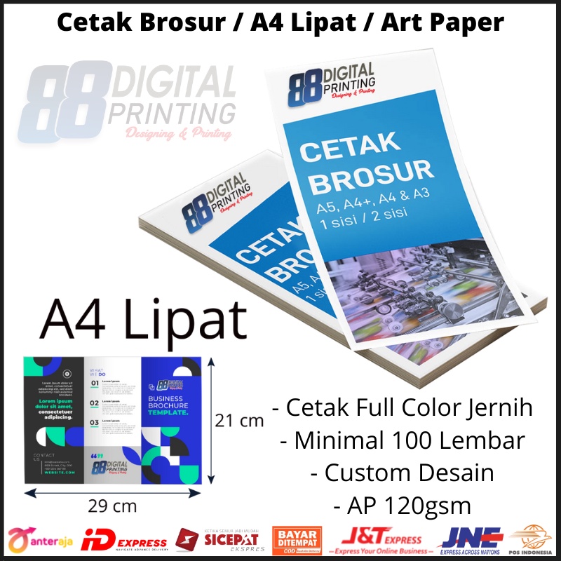 

(A4-Lipat) Cetak Brosur Murah / Brosur Art Paper / Brosur Kilat