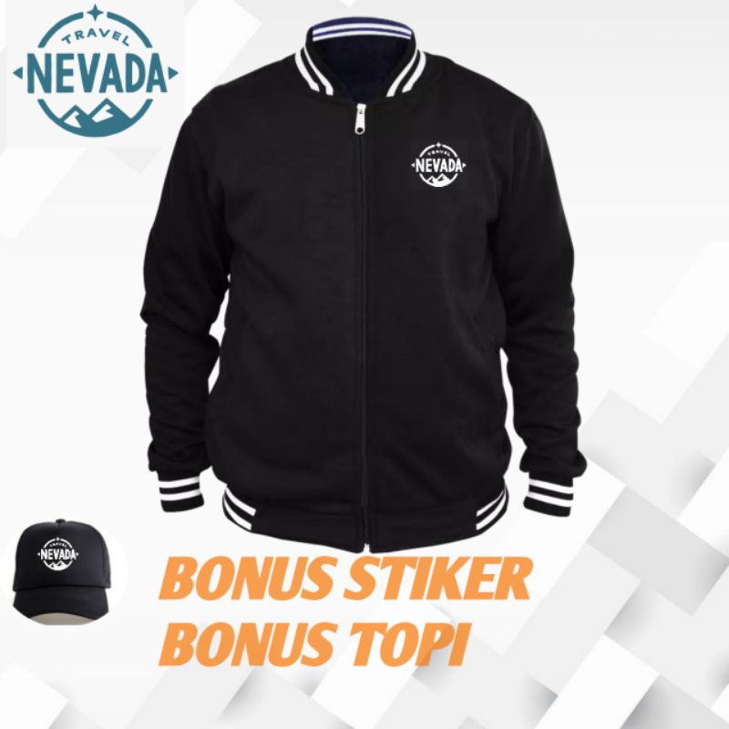 jaket variety jippr nevada lis putih cottt flecee bonus topi